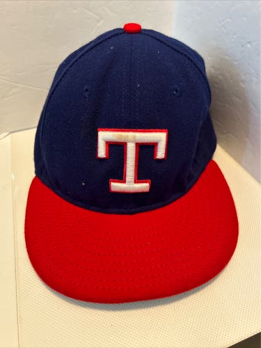 Texas Rangers New Era 59Fifty Hat Blue Size 7 1/2 On-Field MLB Fitted Cap