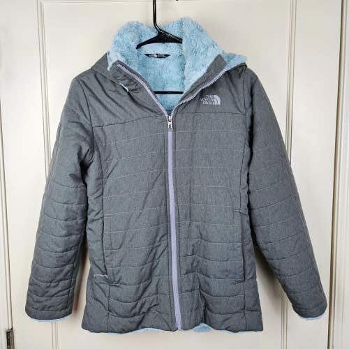 The North Face Jacket Girls Size: L 14-16 Mossbud Swirl Grey Teal Jacket Lined