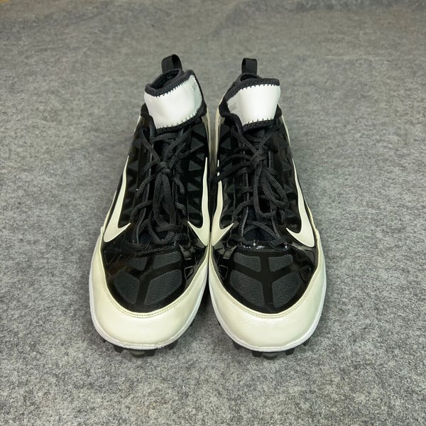 Nike Mens Football Cleats 15 Black White Shoe Lacrosse Air Zoom Super Bad TD