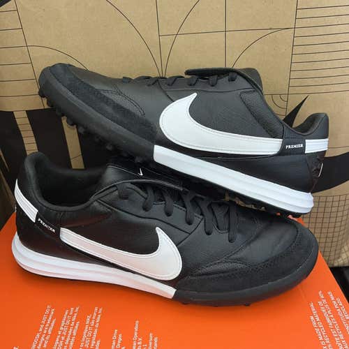 NEW Nike Premier 3 TF Artificial Turf Black/White Soccer Shoes Size 9.5 AT6178-010