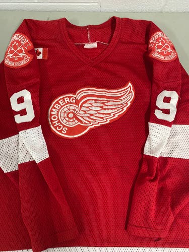 Schomberg Red Wings mens large game jersey #9