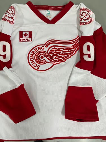 Schomberg Red Wings mens small game jersey #9