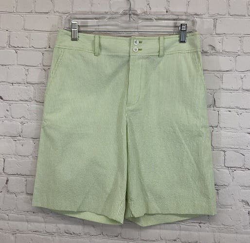 Ralph Lauren Golf Womens Par Valley Sz 4 Green White Gingham Bermuda Shorts NWT