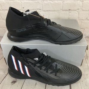 Adidas GX2628 Predator Edge.3 TF Unisex Soccer Shoes Black White Vivid Red Blue
