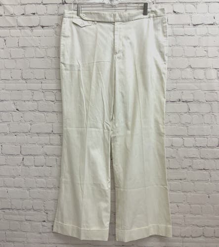 Ralph Lauren Golf Womens Classics Size 12 Ivory Cuffed Cotton Golf Pants NWT