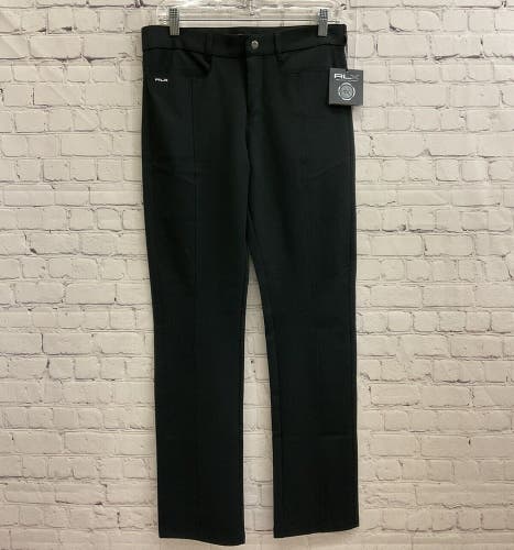 RLX Ralph Lauren Adult Womens Stretch Knit Polo Black Golf Pants NWT