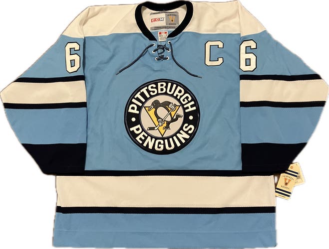 NWT Pittsburgh Penguins Mario Lemieux Vintage Hockey CCM NHL Hockey Jersey XL