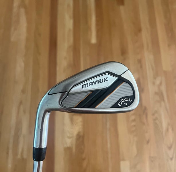 Used Men's Callaway Left Hand Stiff Flex Steel Shaft Mavrik Iron Set 5-PW, AW