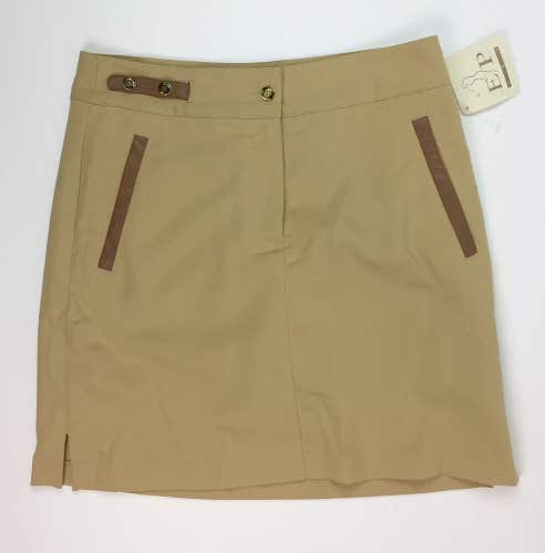 EP Pro Adult Womens Biltmore 1740CD Cognac Golf Skirt Skort NWT