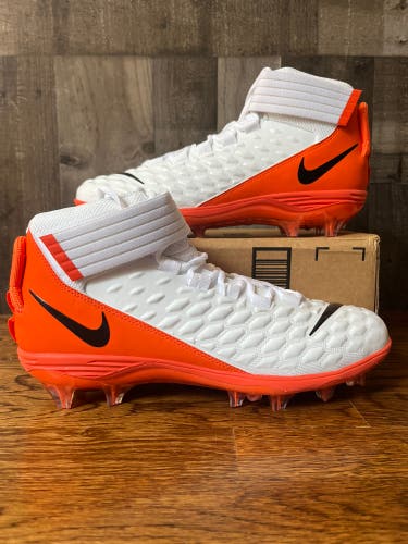 Nike Force Savage Pro 2 Football Cleats White Orange Men's Size 12.5 BV3969-108