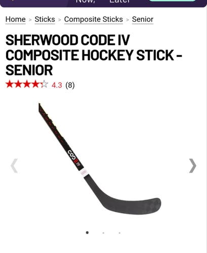 Used Sher-Wood Right Handed Stick Blade Toe Pattern