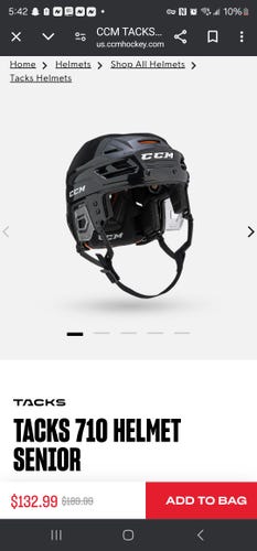 Used Medium CCM Tacks 710 Helmet