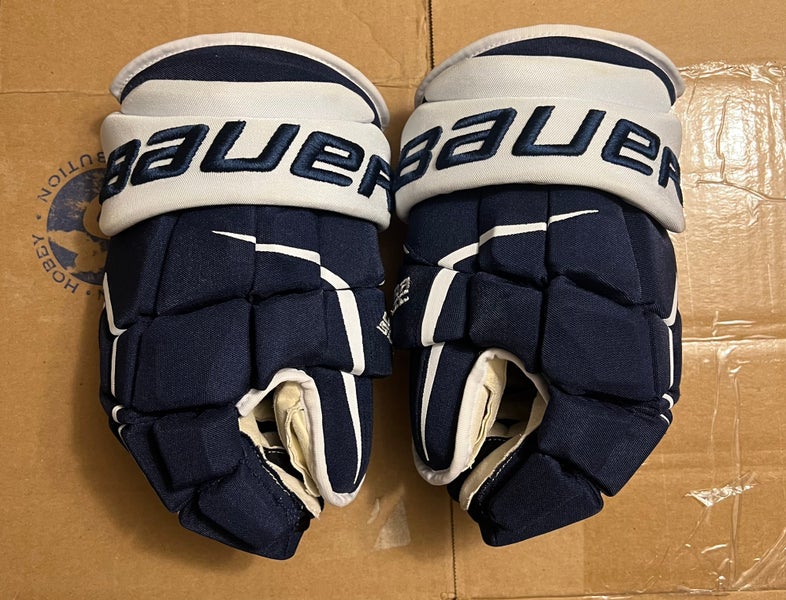 Navy White Bauer Supreme Ultrasonic Gloves 13”