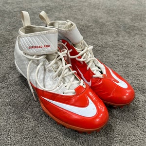 Nike Super Bad Pro Lunarlon Molded Cleats White Orange Size 11