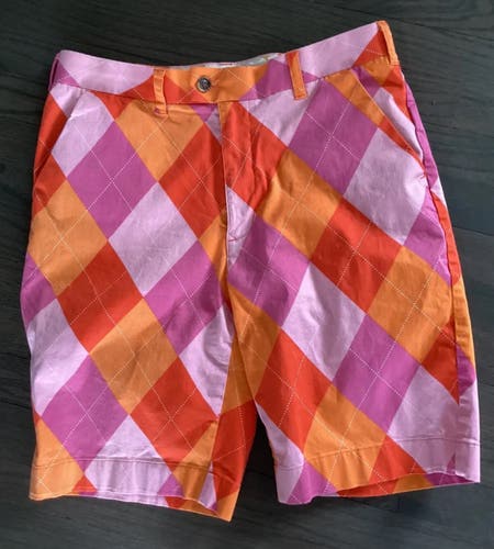 LOUDMOUTH RASPBERRY SUREBET Mens Golf Shorts Size 34