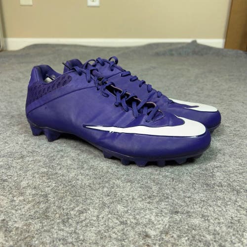 Nike Mens Football Cleats 12 Purple White Shoe Lacrosse Vapor Speed 2 TD Sports