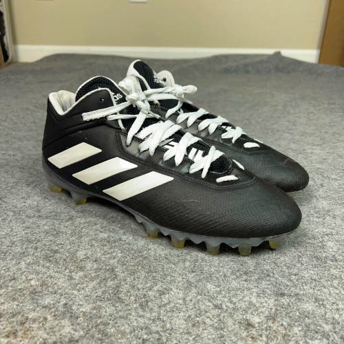 Adidas Mens Football Cleats 12.5 Black White Shoe Lacrosse Freak Mid Sports Logo