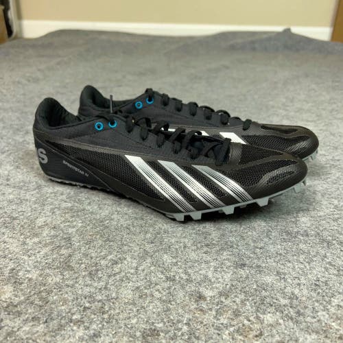 Adidas Mens Track Shoe 11 Black Silver Cleat Spikes Running Low Sprintstar 4 C12