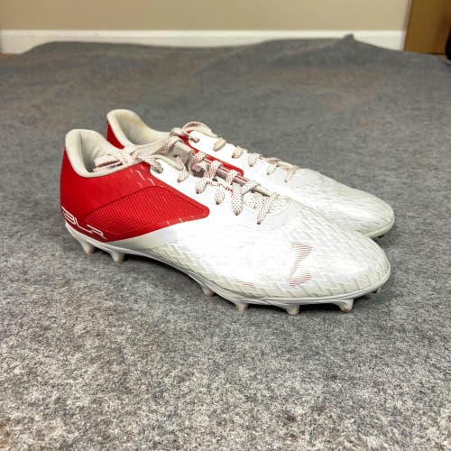 Under Armour Mens Football Cleats 11.5 White Red Shoe Lacrosse Blur Select Low