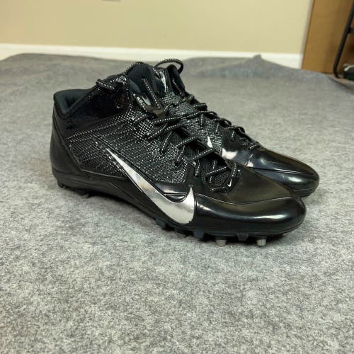 Nike Mens Football Cleats 14 Black Silver Shoe Lacrosse Alpha Pro Flywire Sport