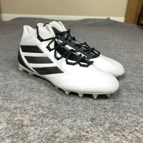 Adidas Mens Football Cleats 13 White Black Shoe Lacrosse Freak Carbon Mid A6