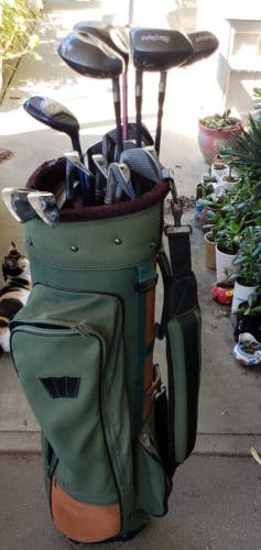 FULL SET LADIES 15 PIECE GOLF SET 5 WOODS 9 IRONS PUTTER 6 WAY CART BAG