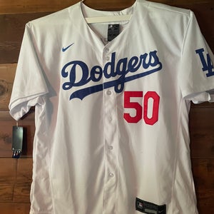 Mookie Betts #50, Los Angeles Dodgers Replica White New Size 52 Nike Jersey