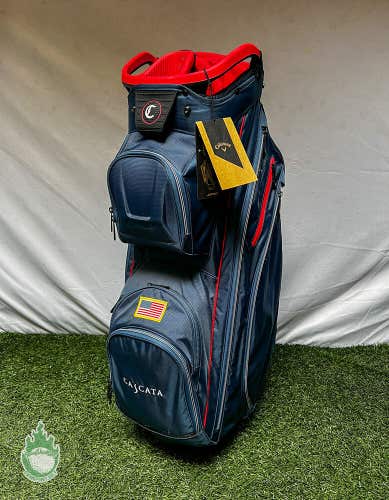 New 2022 Callaway ORG 14 Way Golf Cart Carry Bag Navy/Red USA Cascata