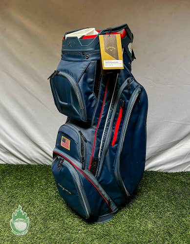 New 2023 Callaway ORG 14 Way Golf Cart Carry Bag Navy/Red USA Cascata