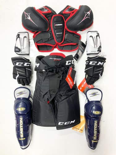 New JR Small equipment pants gloves shin elbow shoulder junior ice hockey kit