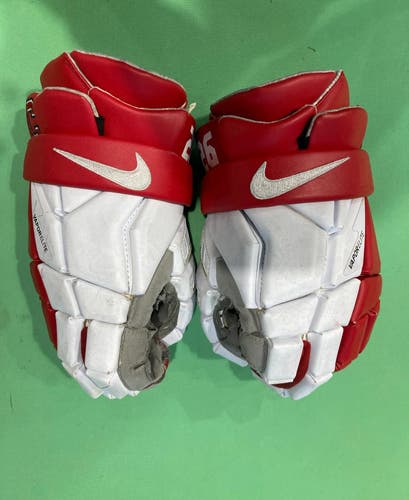 Used CORNELL PLAYER ISSUED Nike Vapor Lacrosse Gloves 13"