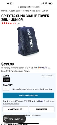 Grit GT4 36” Hockey Goalie Bag