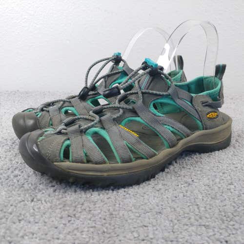 Keen Whisper Womens 7.5 Sport Sandals Waterproof Hiking Shoe Gray Turquoise Blue