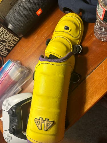 Yellow Used Senior 44 Pro Shin Guards