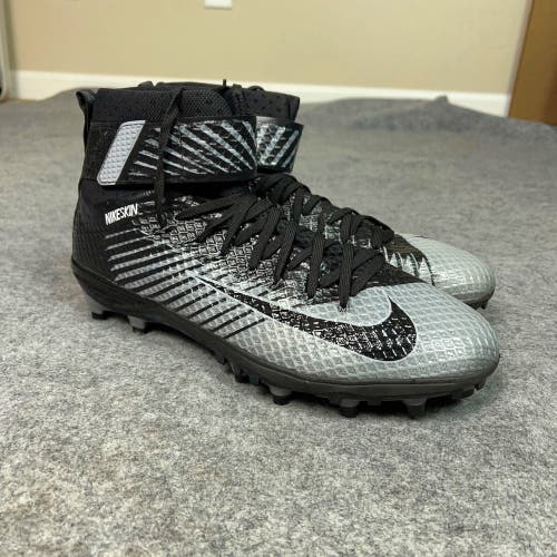 Nike Mens Football Cleats 13 Black Gray Shoe Lacrosse Lunarbeast Elite TD Sport