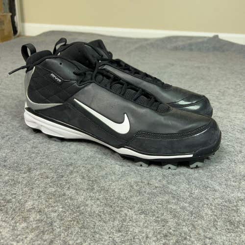 Nike Mens Baseball Cleats 14 Black White Molded MVP MCS Softball Sports Pair S3