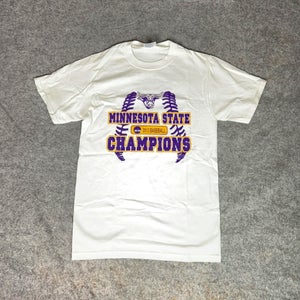 Minnesota State Mavericks Mens Shirt Small White Tee T 2013 Baseball Champions