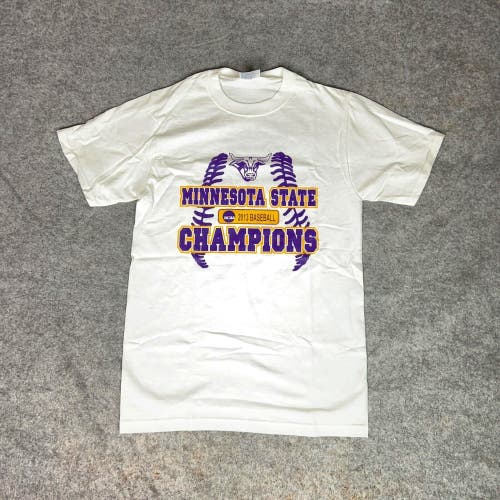 Minnesota State Mavericks Mens Shirt Small White Tee T 2013 Baseball Champions