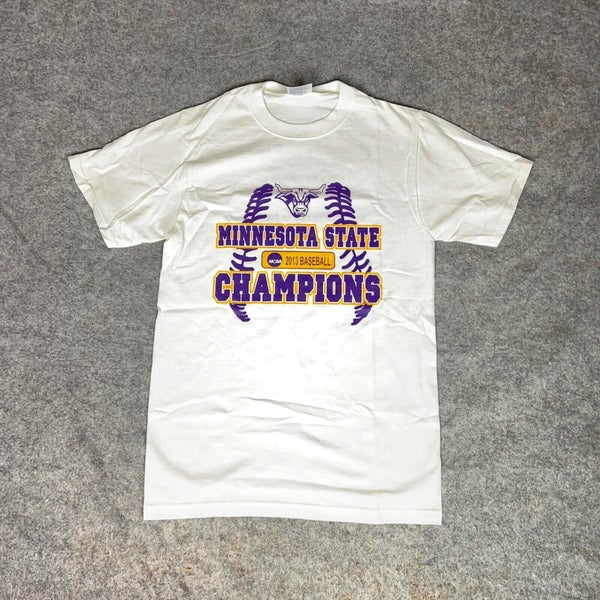 Minnesota State Mavericks Mens Shirt Small White Tee T 2013 Baseball Champions