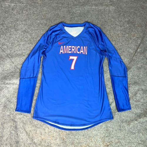 American Eagles Womens Jersey Large Blue Red Nike Volleyball Team Issued NCAA 7