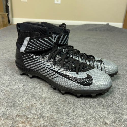 Nike Mens Football Cleats 13 Black Gray Shoe Lacrosse Lunarbeast Elite TD V6