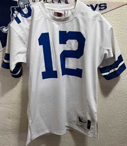 Authentic Roger Staubach Dallas Cowboys White 1977 Jersey