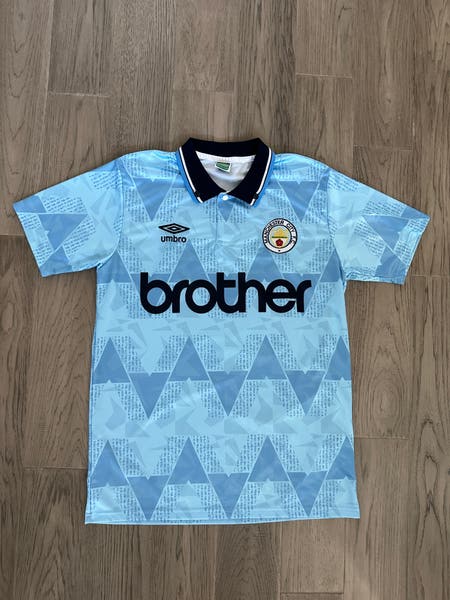 BNIB Vintage Manchester City 1989 Home Kit - Large | SidelineSwap