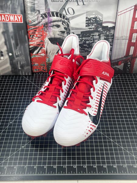Nike Alpha Menace Pro 2 Football Cleats Red White BV3945-105  display picture 1