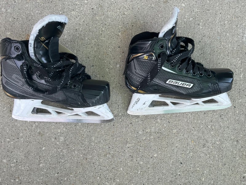 Used Intermediate Bauer Supreme S27 Hockey Goalie Skates Regular Width Size 4.5