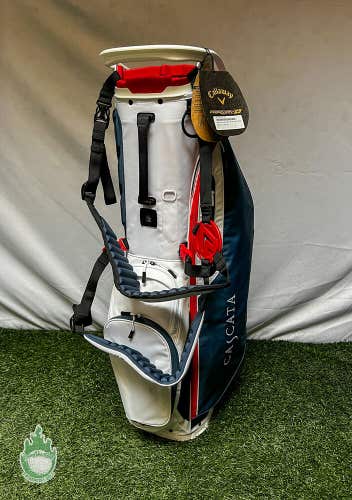 NEW Callaway Fairway+ Stand Golf Cart Carry Bag 5-Way Red/White/Blue Bag