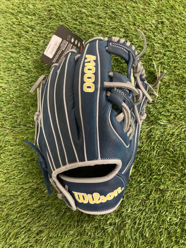 Blue New Kid Pitch Wilson A1000 Right Hand Throw Infield Baseball Glove 11.5" (Pedroia Fit)