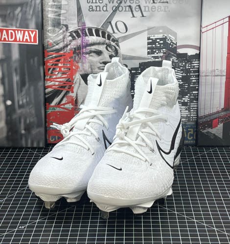 Nike Alpha Huarache NXT Metal Baseball Cleats White Black DJ6517-101 Mens 13 NEW