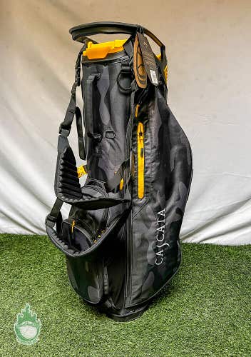 NEW Callaway Fairway+ Stand Golf Cart Carry Bag 5-Way Black Camo/Gold Rod