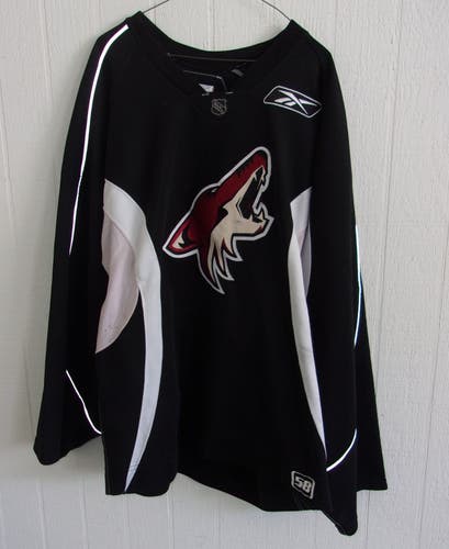 Phoenix Coyotes goalie-cut size 58 black Reebok practice jersey worn 2010-11 seasons MIC